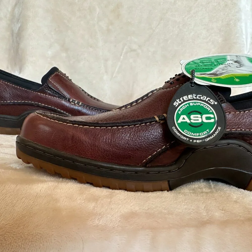 Streetcars ASC Carrera Arch Support Comfort Slip-on Leather Loafer Mens 9.5M